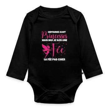 Certaines Sont Princesses Mais Moi Je Suis Une - Body Bébé bio manches longues - noir - Devant