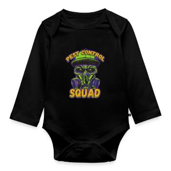 Pest Control Squad Design for a Bug Killer - Organic Longsleeve Baby Bodysuit - black - Front