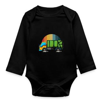 Müllmann Geschenk Müll Müllabfuhr Abfall Beruf - Baby Bio-Langarm-Body - Schwarz - Vorne