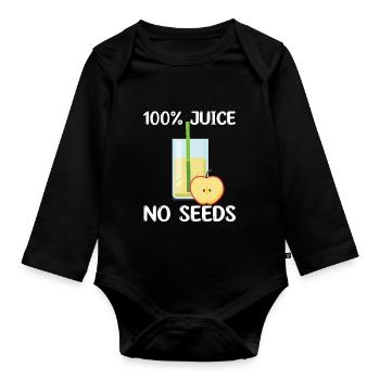 Apple juice - Organic Longsleeve Baby Bodysuit - black - Front