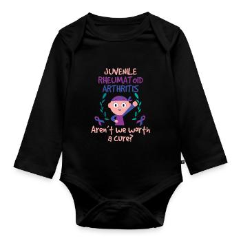 Arthritis Worth A Cure - Organic Longsleeve Baby Bodysuit - black - Front