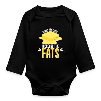 Keto Reduce Carbs Increase Fats - Organic Longsleeve Baby Bodysuit - black - Front