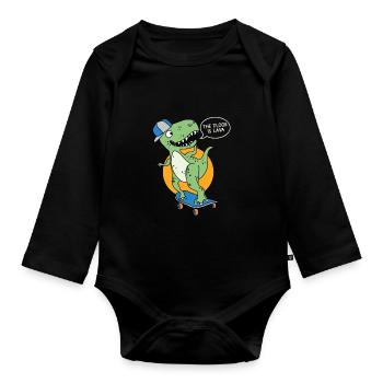 Le sol est des vêtements de skateboard en lave - Body Bébé bio manches longues - noir - Devant