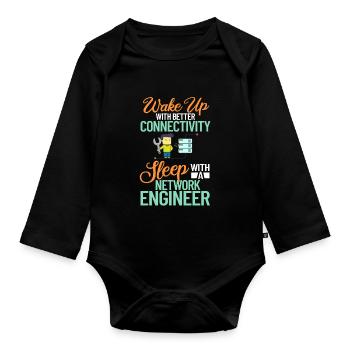 Netzwerkingenieur Network Engineer Computer - Baby Bio-Langarm-Body - Schwarz - Vorne