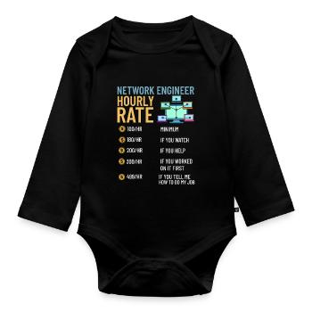 Netzwerkingenieur Network Engineer Computer - Baby Bio-Langarm-Body - Schwarz - Vorne
