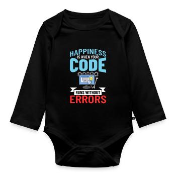 Software Development Software Developer Developer - Organic Longsleeve Baby Bodysuit - black - Front
