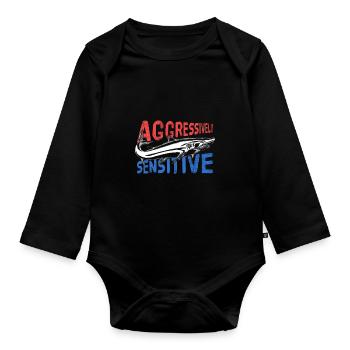 Angeln Aggressiv Empfindliches Geschenk - Baby Bio-Langarm-Body - Schwarz - Vorne