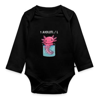Drôle de cadeau axolotl - Body Bébé bio manches longues - noir - Devant