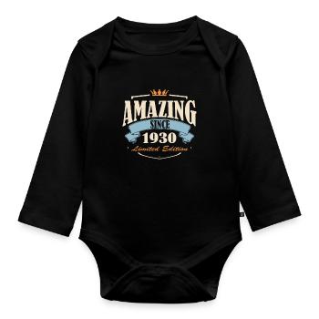 1930 - Baby Bio-Langarm-Body - Schwarz - Vorne
