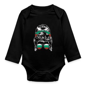 Balkans Bulgarie Bulgarie Bulgarie - Body Bébé bio manches longues - noir - Devant