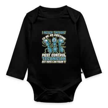Pest Control Technician is Killin' It Pest - Baby Bio-Langarm-Body - Schwarz - Vorne