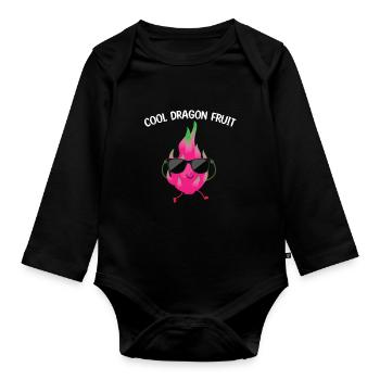Coole Drachenfrucht - Baby Bio-Langarm-Body - Schwarz - Vorne