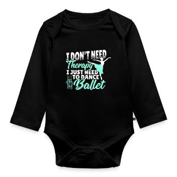 Ballet Ballet Ballet Danseur Musique classique - Body Bébé bio manches longues - noir - Devant