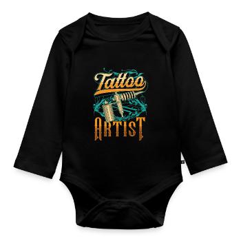Tattoo Artist Tattoo Tattoo Tattoo Studio - Organic Longsleeve Baby Bodysuit - black - Front
