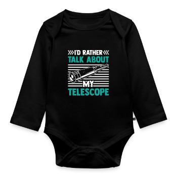Je préfère parler de mon télescope - Body Bébé bio manches longues - noir - Devant