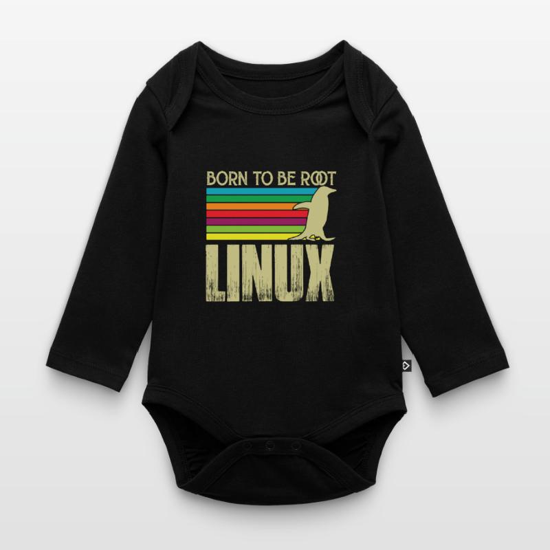 Linux Né pour être root Admin Linux Body Bébé bio manches longues