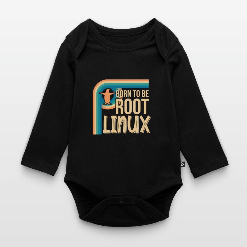 Born To Be Root Linux Nerd pour le codage Body Bébé bio manches longues