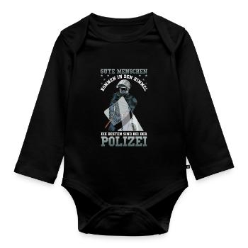 Polizei Die besten sind bei der Polizei - Baby Bio-Langarm-Body - Schwarz - Vorne