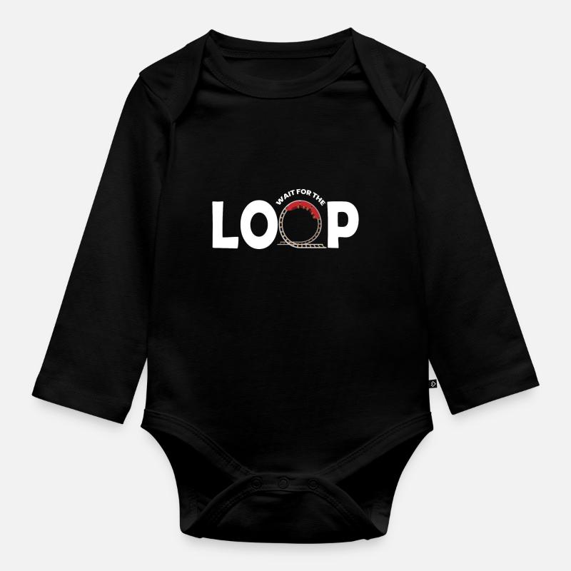 Attendez le loop roller coaster fair - Body Bébé bio manches longues - noir