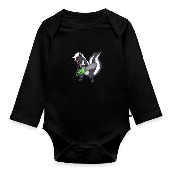 Monster Animals - Tronçonneuse Mouffette - Body Bébé bio manches longues - noir - Devant