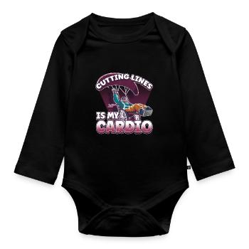 Handicap Wheelchair Design for an Amputation - Organic Longsleeve Baby Bodysuit - black - Front