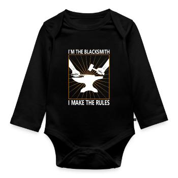 I'm the Blacksmith - I make the rules - Baby Bio-Langarm-Body - Schwarz - Vorne