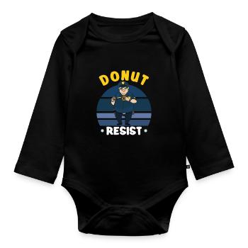 Police Cop Officer Police Office - Baby Bio-Langarm-Body - Schwarz - Vorne
