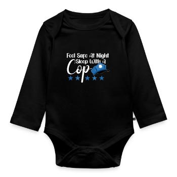Bureau de police des policiers - Body Bébé bio manches longues - noir - Devant