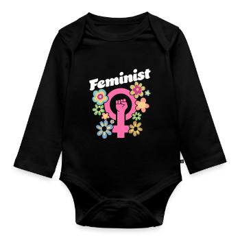 Female Womens Rights Female - Baby Bio-Langarm-Body - Schwarz - Vorne