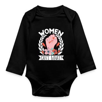 Feminist Womens Rights Female - Baby Bio-Langarm-Body - Schwarz - Vorne