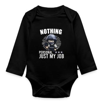 Police Cop Officer Police Office - Baby Bio-Langarm-Body - Schwarz - Vorne