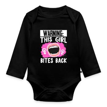 Feminist Womens Rights Female - Baby Bio-Langarm-Body - Schwarz - Vorne