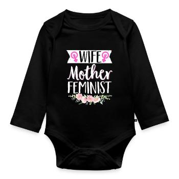 Feminist Womens Rights Female - Baby Bio-Langarm-Body - Schwarz - Vorne