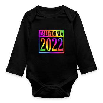 California 2022 Gift - Organic Longsleeve Baby Bodysuit - black - Front