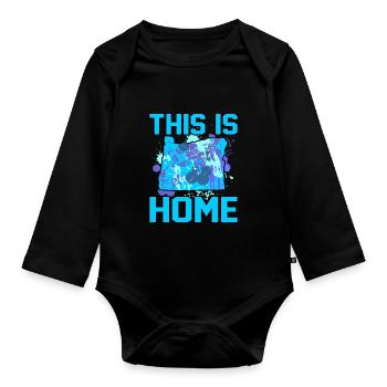 Zuhause Oregon Geschenk - Baby Bio-Langarm-Body - Schwarz - Vorne