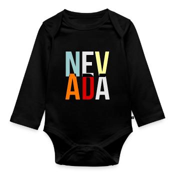 Nevada Life Gift - Organic Longsleeve Baby Bodysuit - black - Front