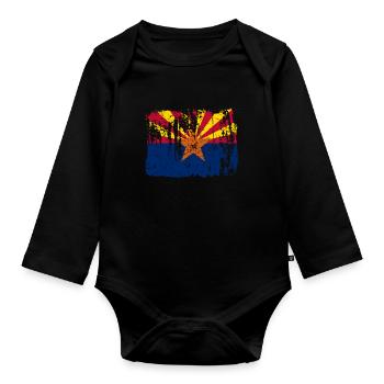 Love arizona Usa drapeau cadeau - Body Bébé bio manches longues - noir - Devant