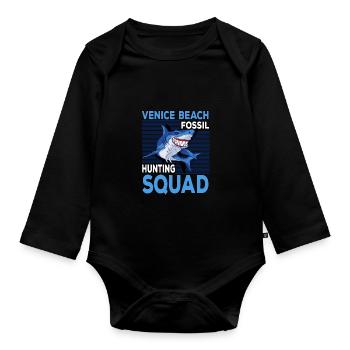 Fossil Hunter Design for a Shark Tooth Enthusiast - Organic Longsleeve Baby Bodysuit - black - Front