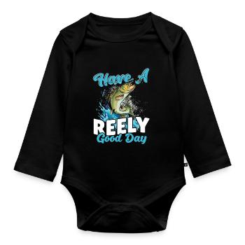 Passez une bonne journée de pêche à la pêche - Body Bébé bio manches longues - noir - Devant