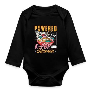 KPop Fashion Design pour un fan de bol de nouilles Ramen - Body Bébé bio manches longues - noir - Devant