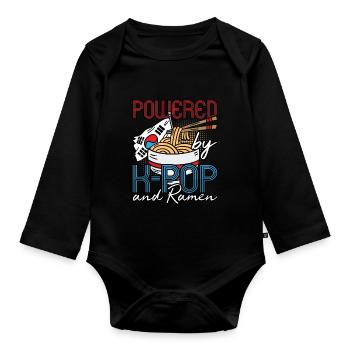 KPop Fashion Design pour un fan de bol de nouilles Ramen - Body Bébé bio manches longues - noir - Devant