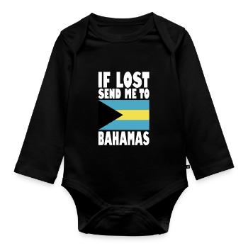 Drapeau des Bahamas - Body Bébé bio manches longues - noir - Devant