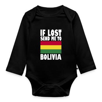 Drapeau de la Bolivie - Body Bébé bio manches longues - noir - Devant