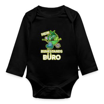 Garten Ruhestand Lustig Geschenk - Baby Bio-Langarm-Body - Schwarz - Vorne