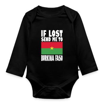Slogan du drapeau du Burkina Faso - Body Bébé bio manches longues - noir - Devant