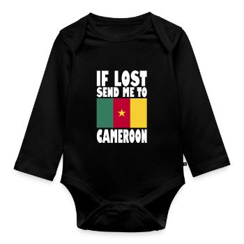 Drapeau du Cameroun - Body Bébé bio manches longues - noir - Devant
