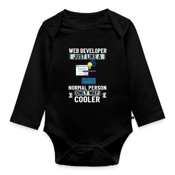 Web Development Web Developer Developer Manager - Organic Longsleeve Baby Bodysuit - black - Front