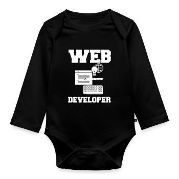 Web Development Web Developer Developer Manager - Organic Longsleeve Baby Bodysuit - black - Front