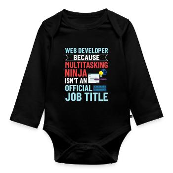 Web Development Web Developer Developer Manager - Organic Longsleeve Baby Bodysuit - black - Front