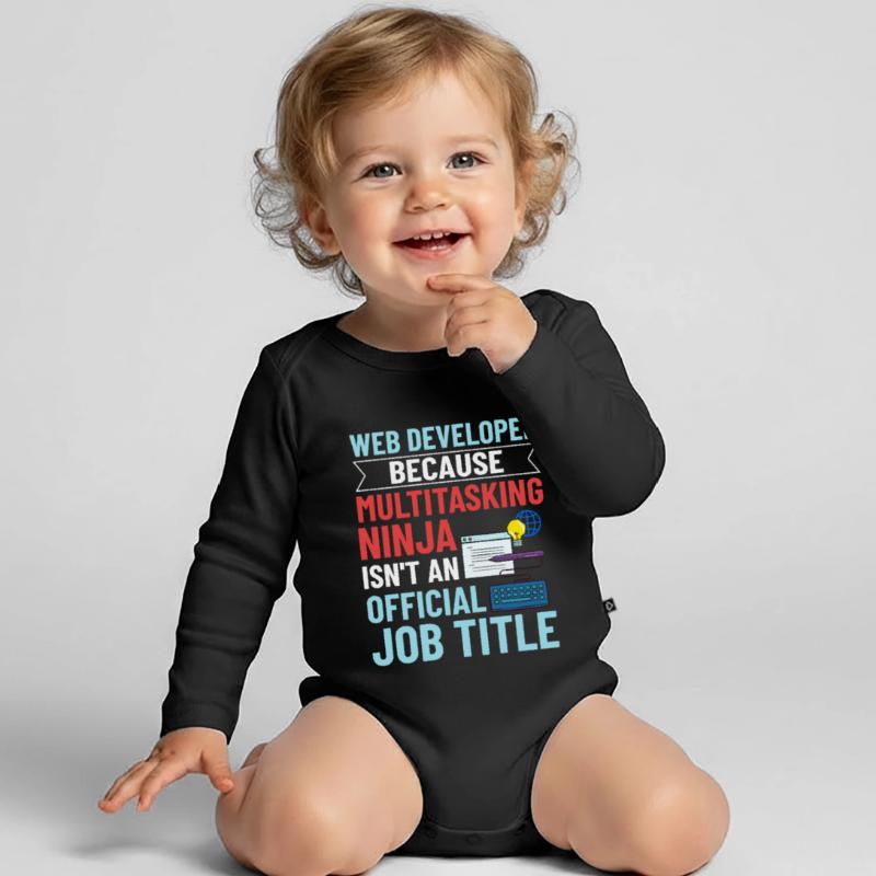Web Development Web Developer Developer Manager Organic Longsleeve Baby Bodysuit